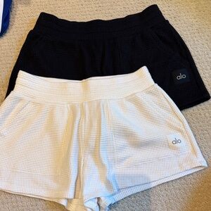 ALO Yoga Waffle Knit Athletic Shorts Duo